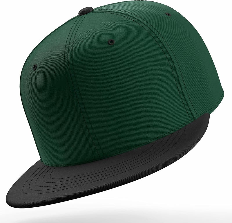 Daxton Store Classic Blank Snapback Flat Bill Visor Hat Cap One Size Adjustable Back - Image 4